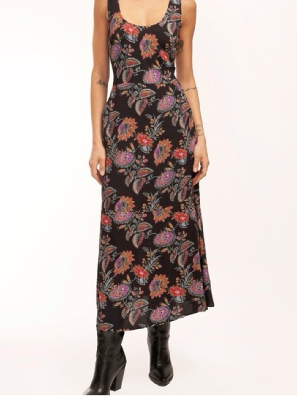 Equipment Black Floral Dress